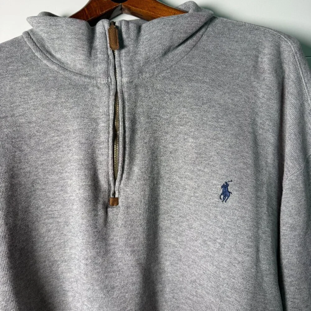 Polo by Ralph Lauren Light Gray Sweater Quarter Zip 3XLT Tall